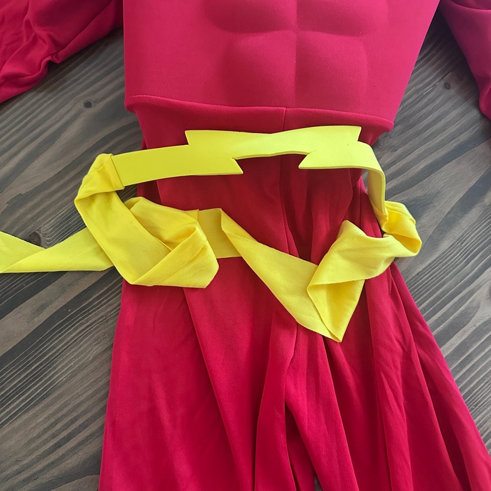 Flash Costume Boys 7/8 Rubies Muscle Suit DC Superhero Red - Picture 4 of 7